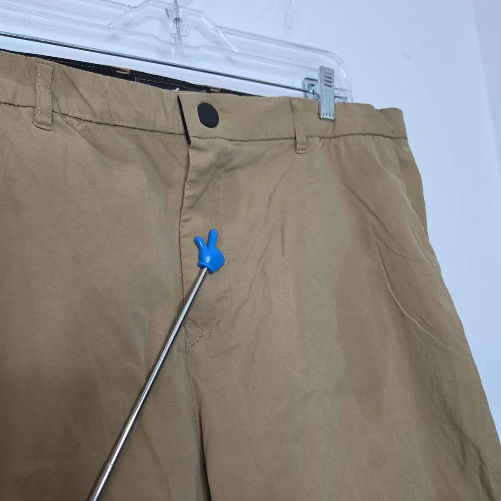 Dvision Brand Mens Tan Khaki Flat Front Chino Shorts Size 38 Casual Summer